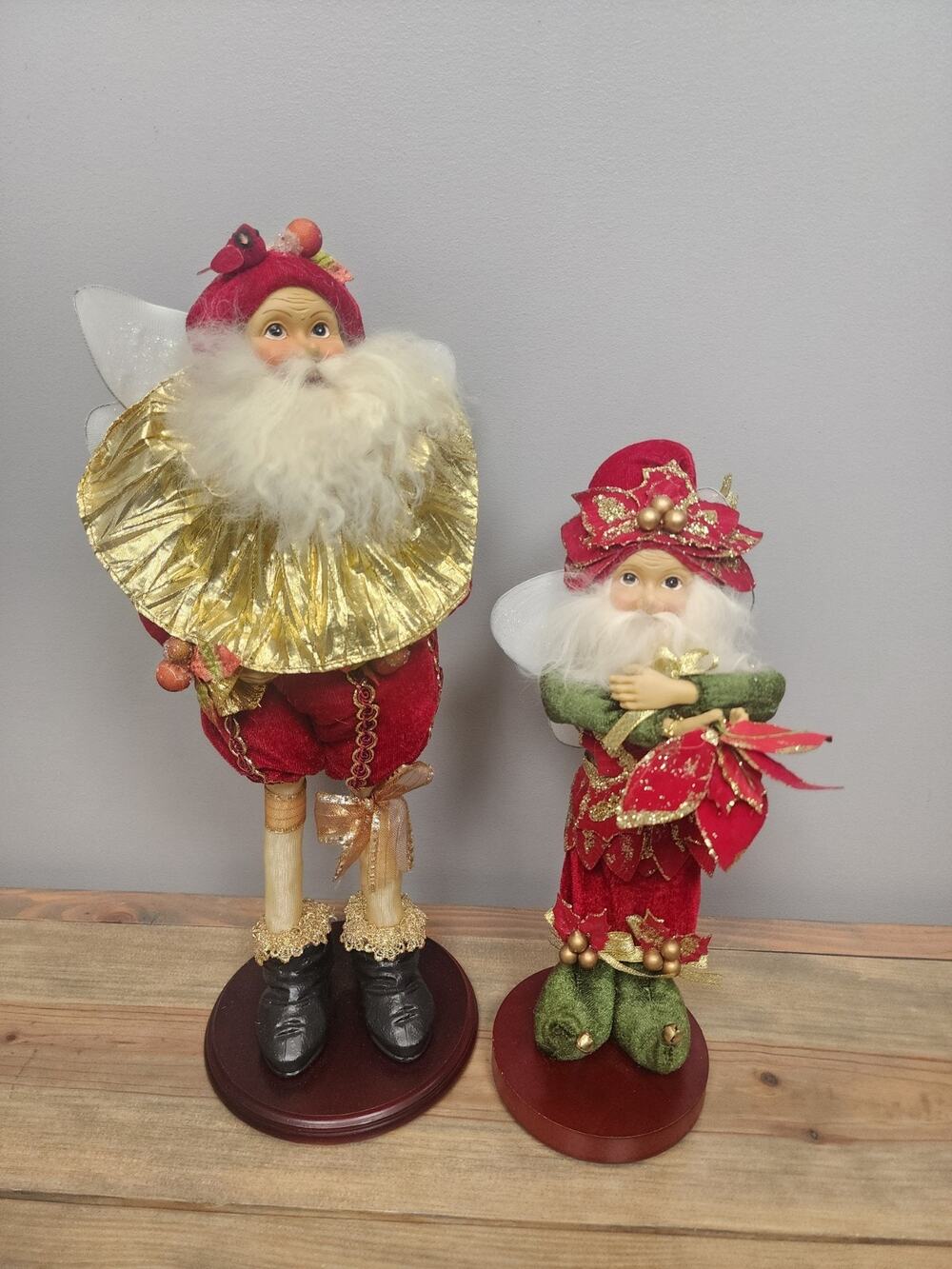 Christmas Elf Santa Fairy Christmas Winter Figures Set Of 2
